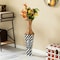 Uniquewise White striped and brown Metal Floor Vase Home Decor for Flowers and Artificial Floral Arrangements QI004522 - alternate 3